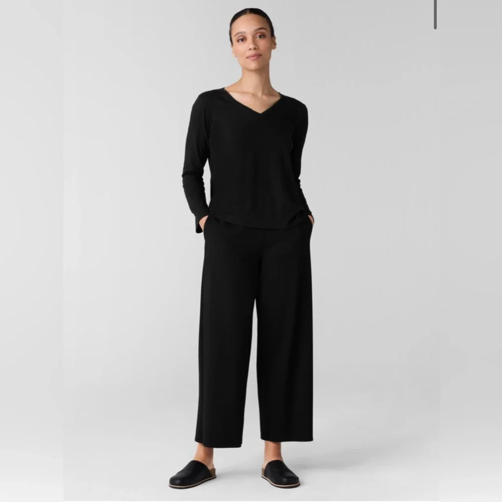 Eileen Fisher Flex Ponte Wide Leg Pant - Picture 1 of 6